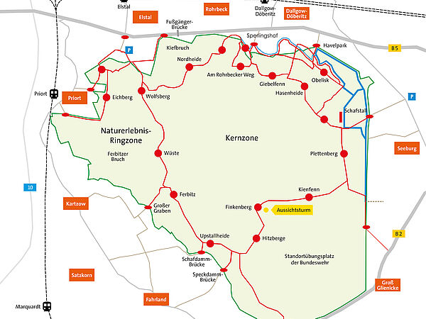 Wegekarte der Döberitzer Heide